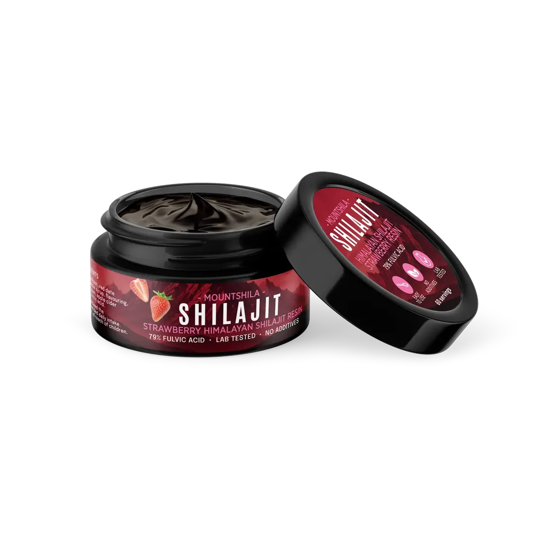 Jar of Shilajit Strawberry resin