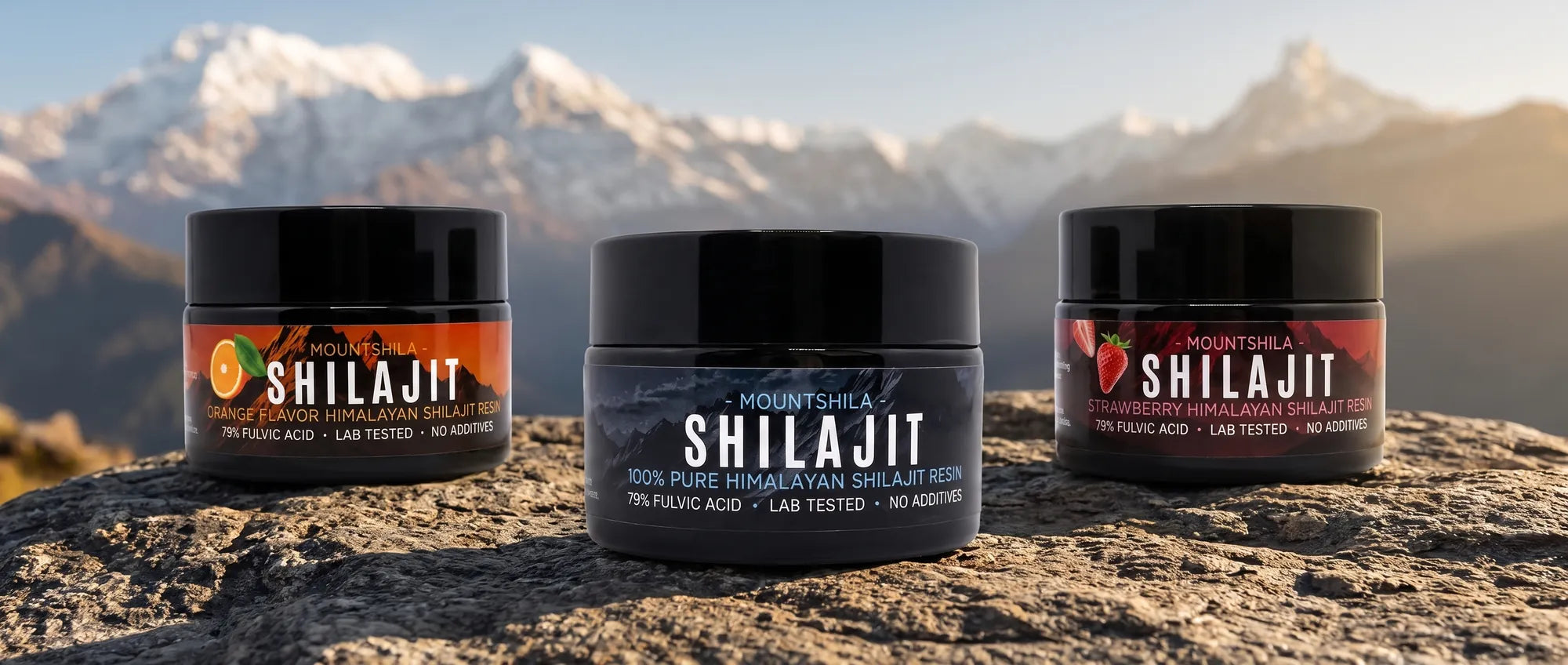All three flavours together on stone